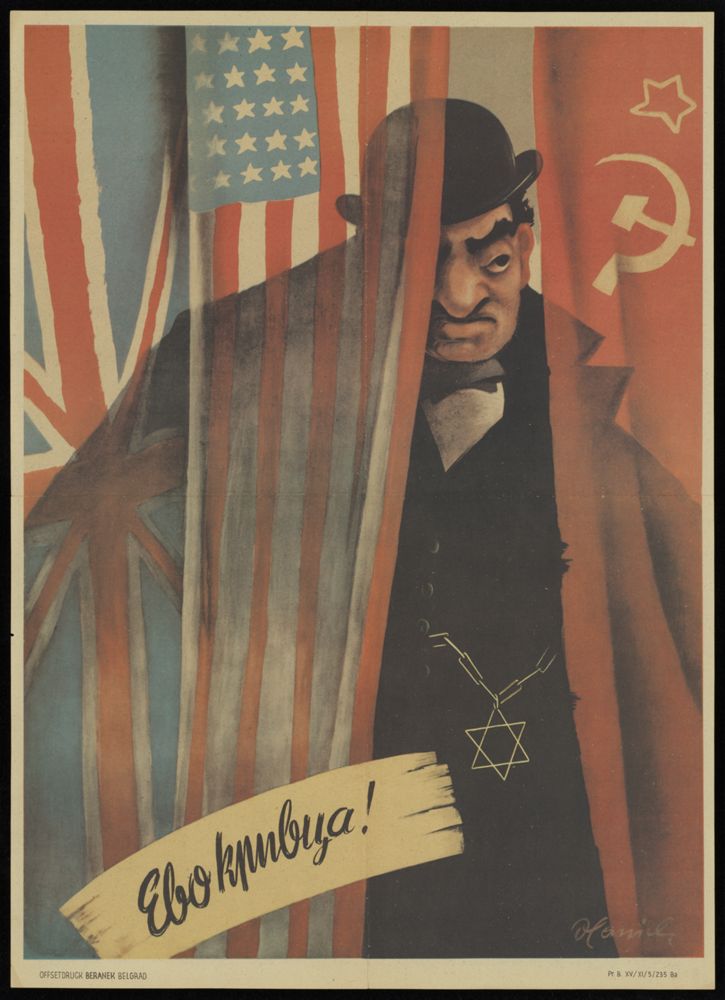 antisemitic propaganda poster “Here's the Culprit!” | Archive